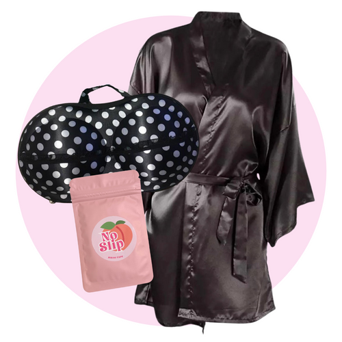 Comp essentials starter bundle - satin robe, bikini tape, bikini case